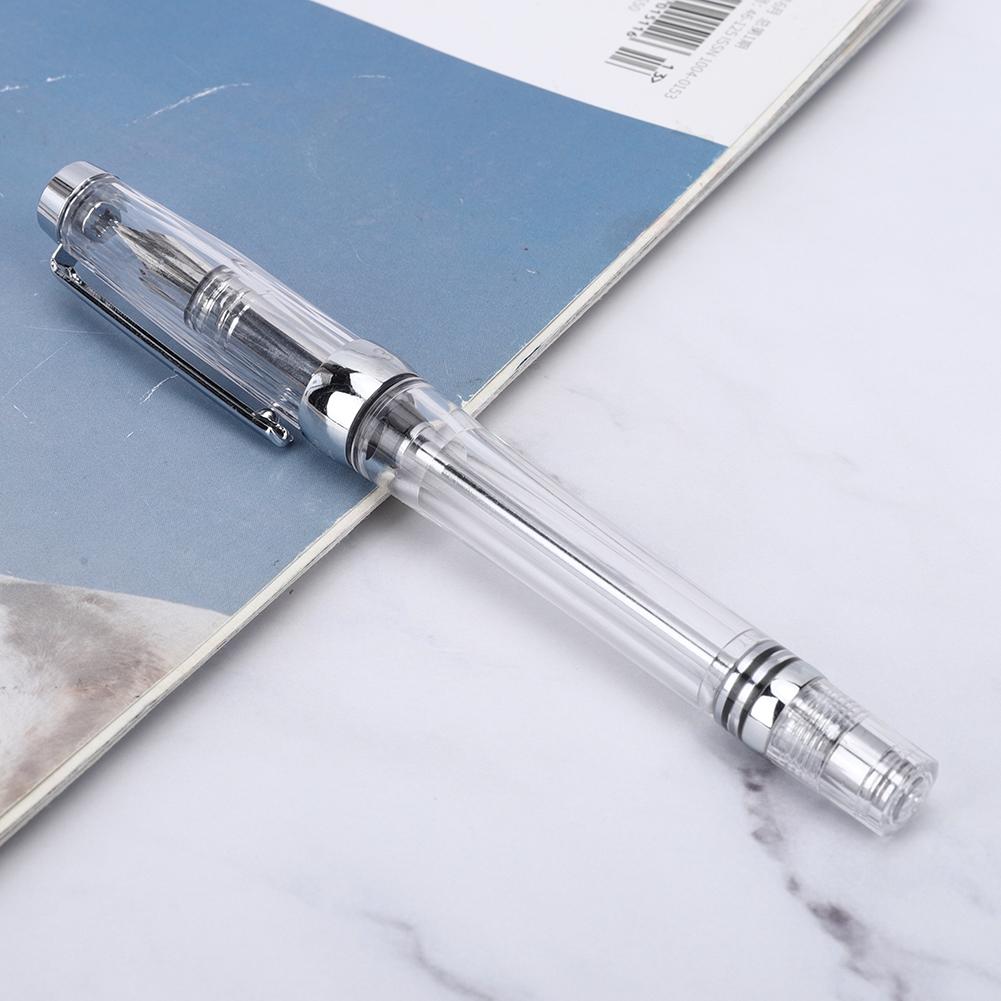 Large Capacity Fountain Pen Transparent Business Writing Pen Office School Supplies 0.5mm Nib