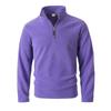 Men S Stand Collar Half Zip Fleece Sweatshirt Solid Color Long Sleeve Casual