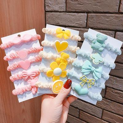 Fasce per capelli dell'intestino dei cartoni animati per bambini Elastici elastici dolci Accessori per capelli alla moda Fascette per capelli in nylon per ragazze