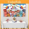 Cocomelon Family Photography Backdrops With Bright Colors For Party Decoration 120*80cm