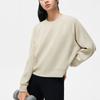 Li Ning Fitness Series Solid Color Casual Round Neck Pullover Sweatshirt Women sweatshirt Foam-Khaki AWDT526-3