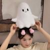 Cuscino Peluche Gatto Bianco Stile Halloween Bambola Peluche Gatto Nero Cotone PP Decorazione per la Casa