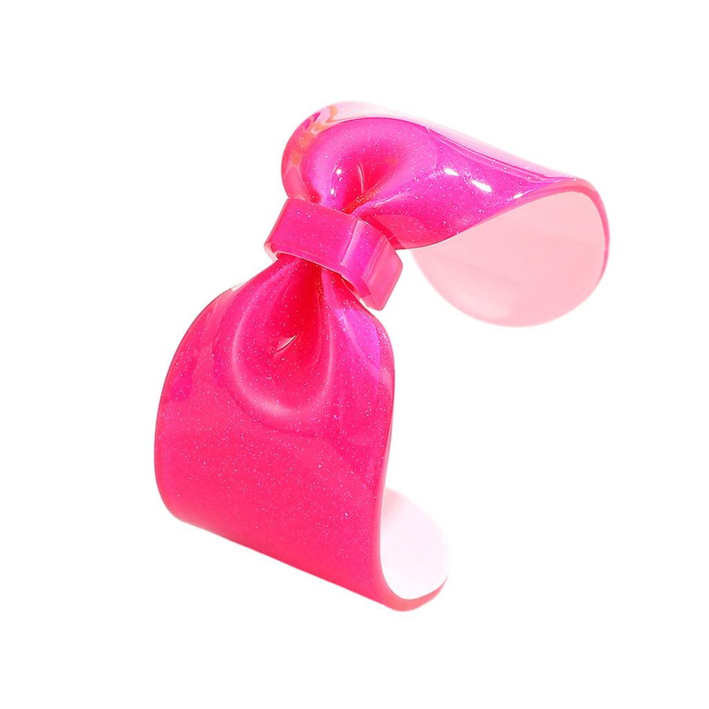 Sparkling Oversized Bowknot Resin Bangle Opening Wristband Trendy Lightweight Accessory For Everyday Fashion