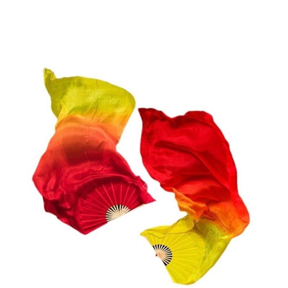 120/150/180cm Gradient Color Dancer Fan Right&Left Hands Rayon Silk Fans