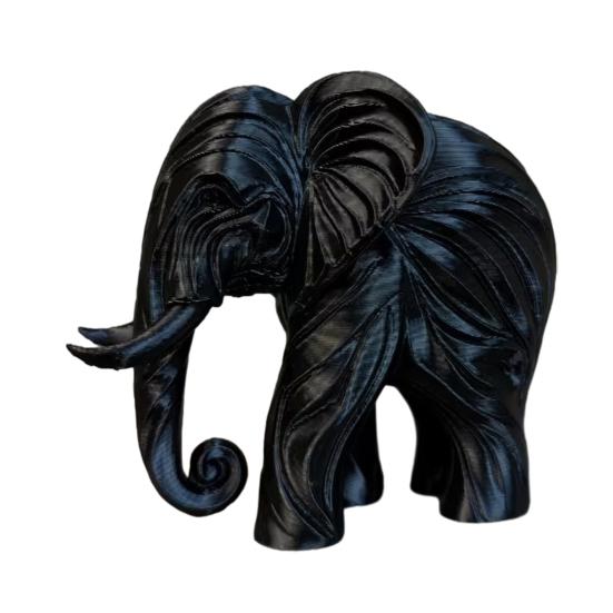 3D Printed Elephant Figurine, One-Piece Molding, Cute Simulated Elephant Model, Desktop Ornament for Home, Bookshelf Decoration