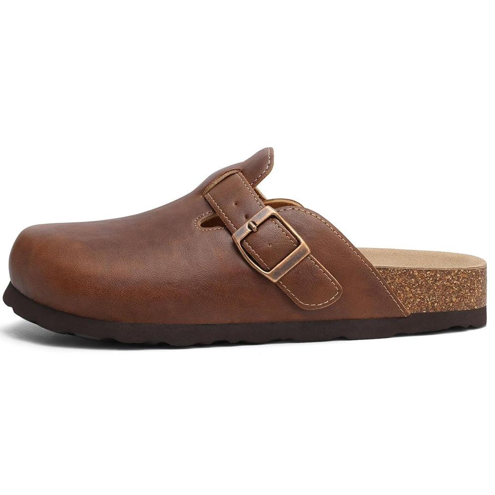 Fashion Shoes Cswo01 Women's Litfun Vegan Leather Clogs For Men Cork Insole Soft Mules Slippers Anti-Slip Unisex Potato Shoes With Arch Support Cm
