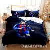 3D Three-Piece Size Football Quilt Cover Quilt Cover Home Textile