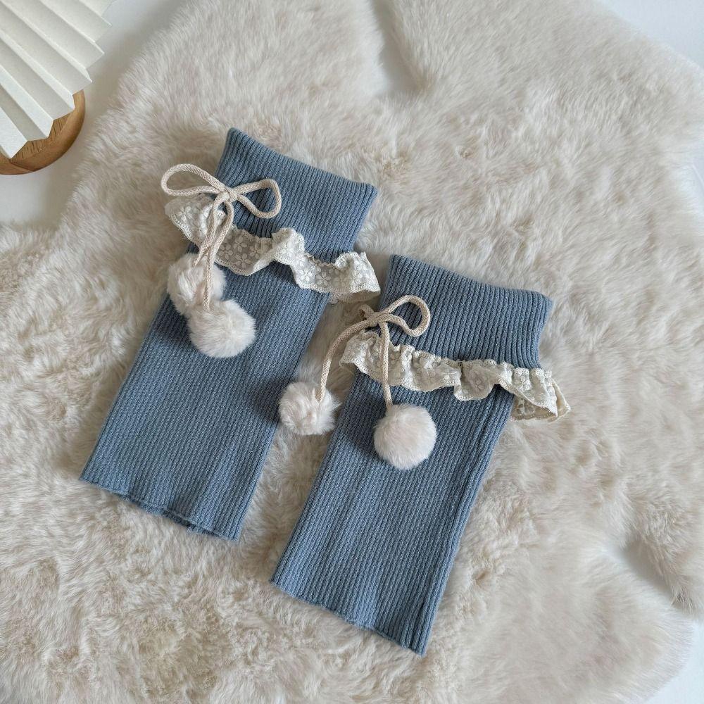 JK Lolita Leg Warmers Women Y2K Winter Leg Cover Comfortable Knitted Leg Warmer  Girls Lady