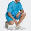 Adidas Originals Solid Logo Pleated Breathable Crew Neck Short Sleeve T-Shirt Men Tops Blue HC4608
