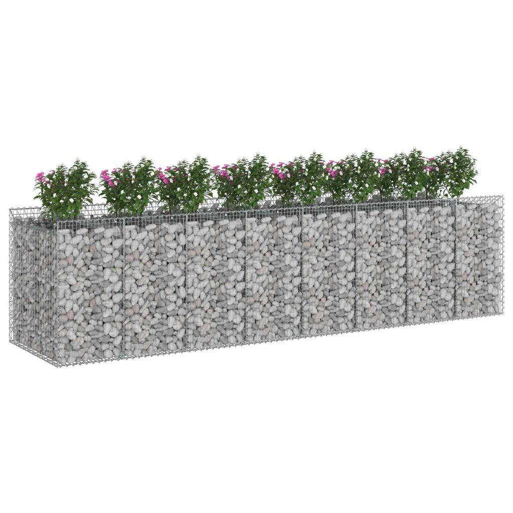 Gabion Raised Bed Set 4 Pcs Silver