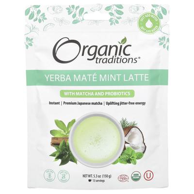 Yerba Mate Mint Latte with Matcha and Probiotics, 150G (5.3Oz)