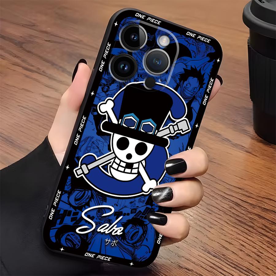 Anime One Characters Piece Black Soft Phone Cover Case for iPhone13 12 11 17 Pro Max 15 16 14 Plus 17Air XS XR