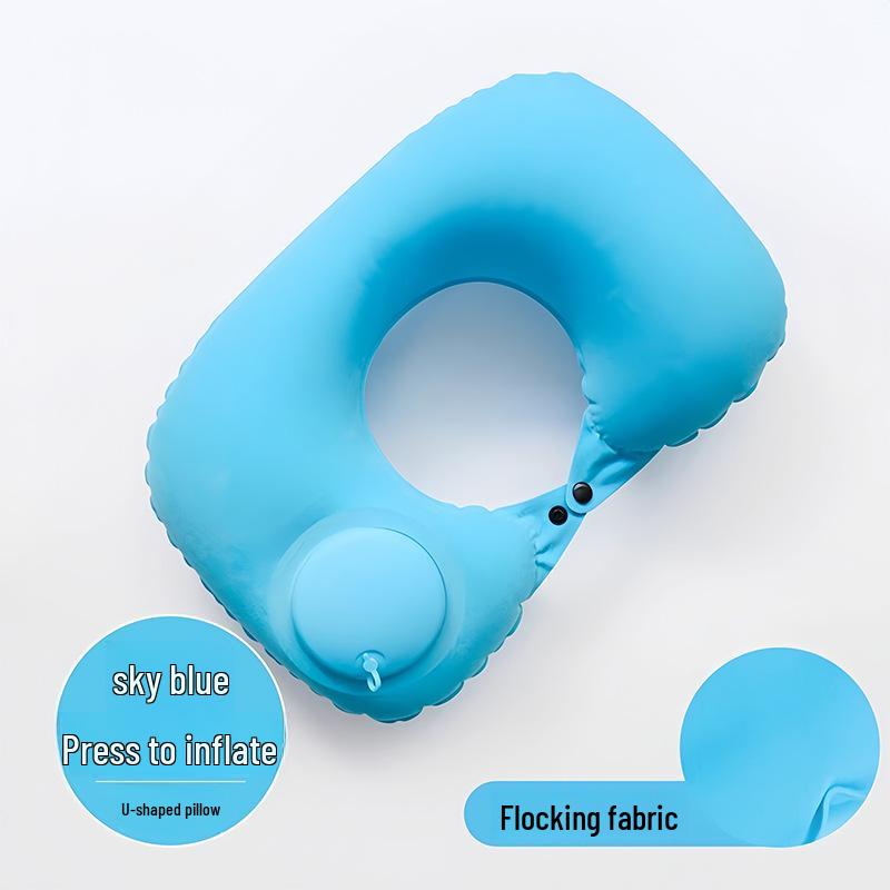 Compact Inflatable U-Shaped Neck Pillow for Travel and Sleep