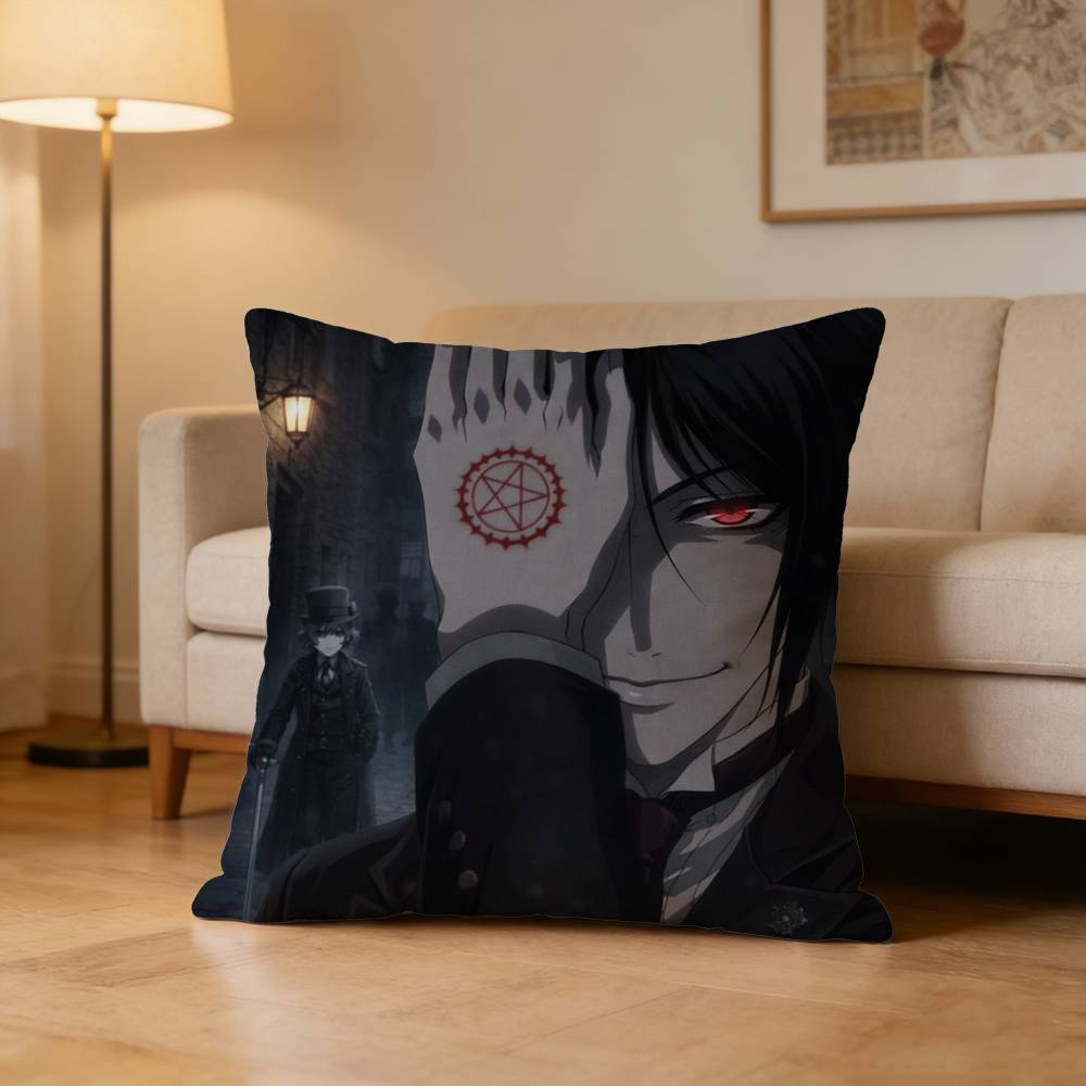 Anime B-Black Butler Horror Pillow Case Pattern Printed Pillowcase For Living Room Sofa Cushion Cover