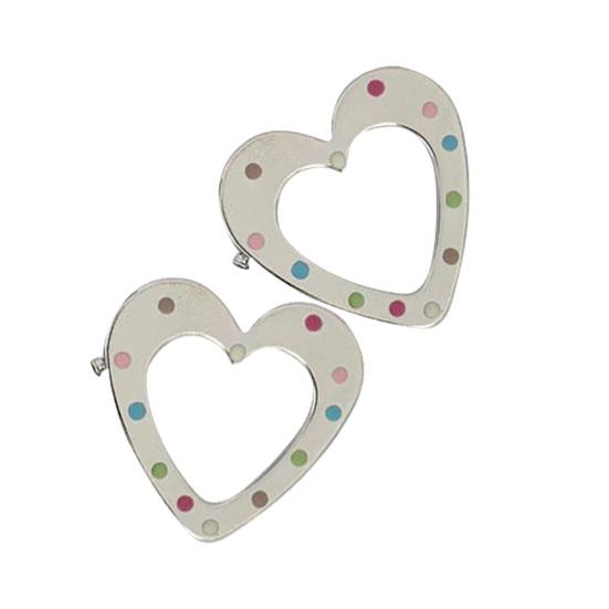 

1 Pair Girl Hairpin Dot Print Wave Hearts Geometric Design Metal Hair Clips Side Bang Hair Pins Commuting Hair Accessories G
