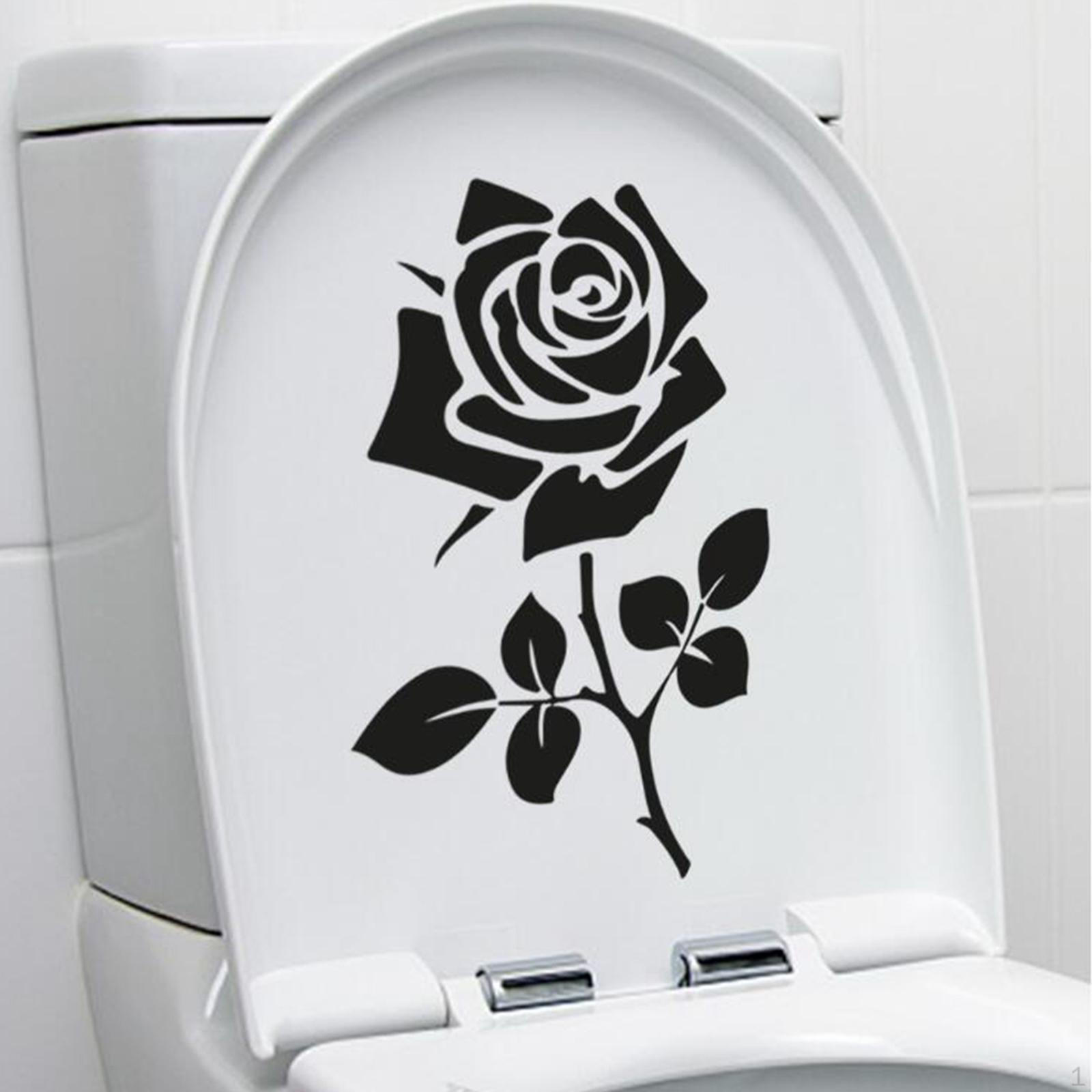 

Toilet Lid Decals, Floral Seat Cover for Tiles Glass