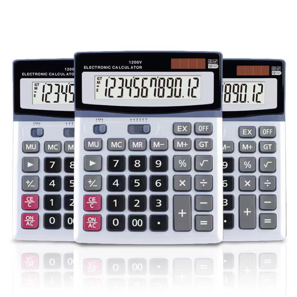 Solar-Powered Desktop Calculator with Large 12-Digit Screen for Accounting and Finance.