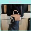 Letter Compact Pu Boston Bag With Seam Details For Casual Outings