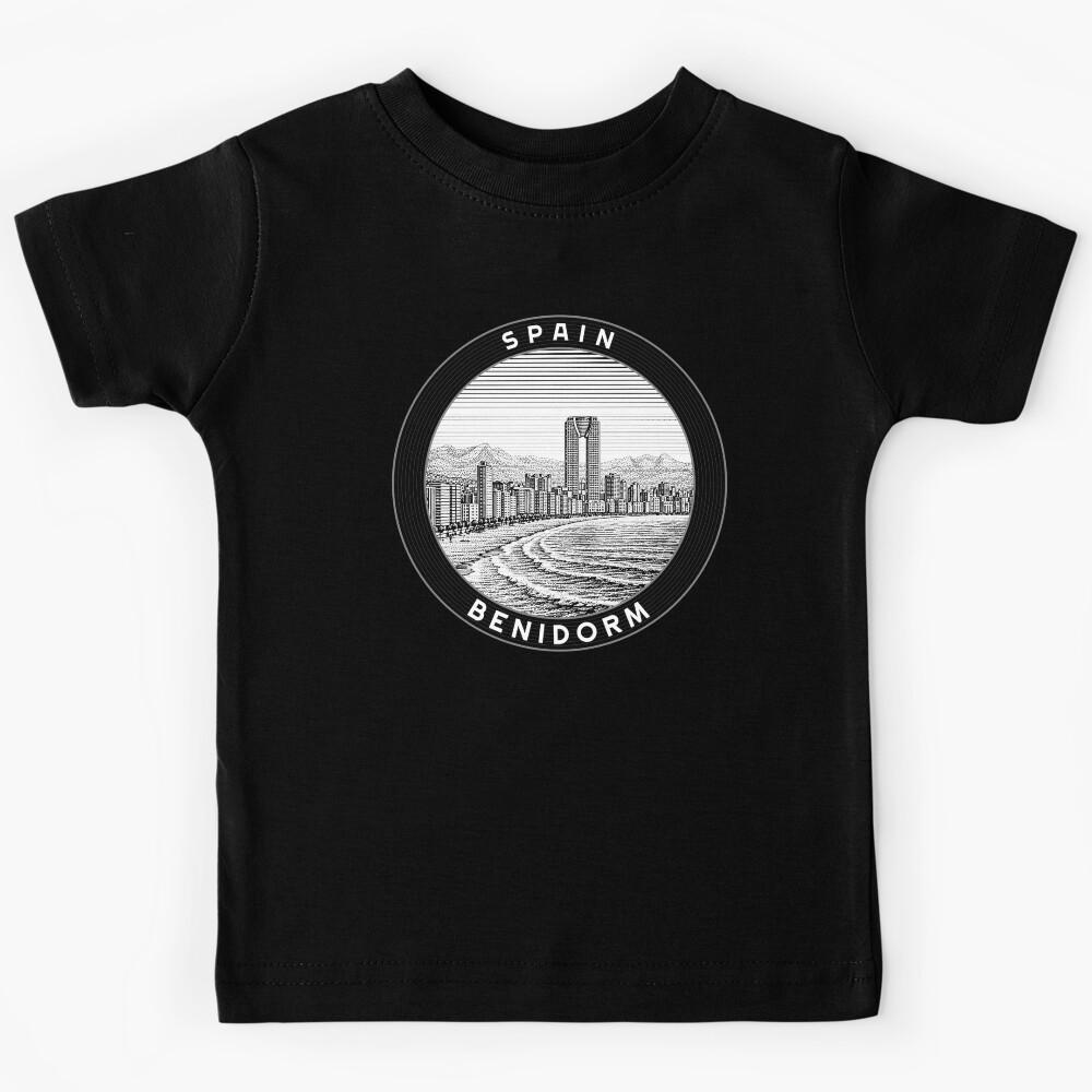 Benidorm Spain Linocut Style Kids T-Shirt 140