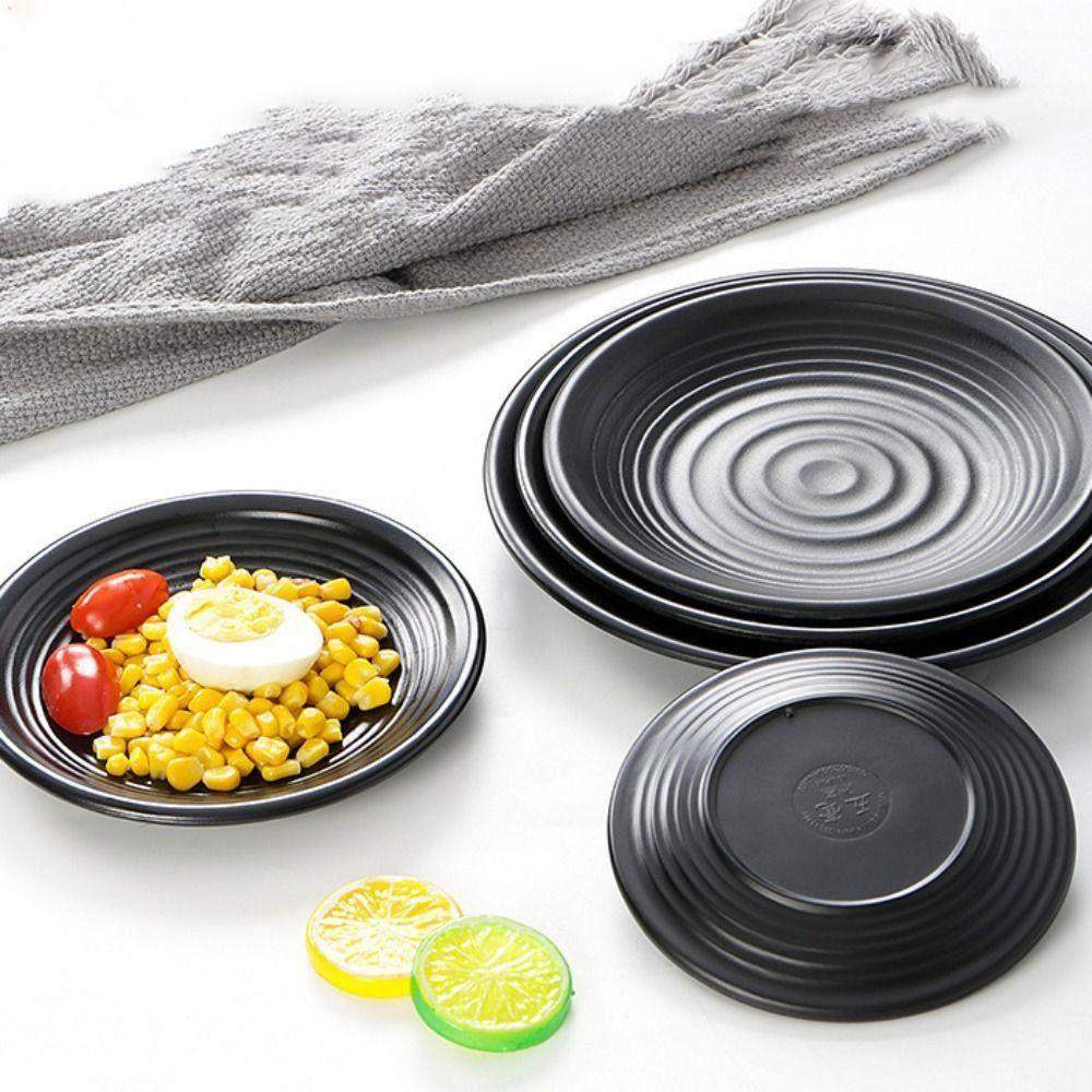 6pcs Imitation Porcelain Round Melamine Plate Japanese Style Salad Plate Sushi Dish Meal Dish  Sushi