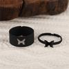 1Pair Couple Hollow Butterfly Silver Alloy Ring Set Women Men Party Jewelry Gifts Love Key Anillos