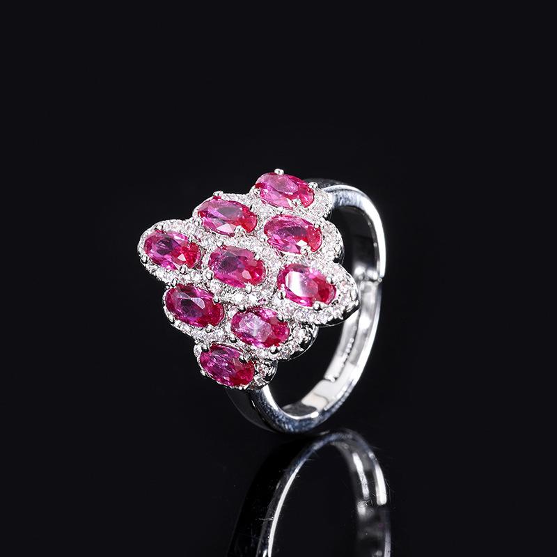 Корейская версия Ins градиентный геометрический цветной симулятор цветной драгоценный камень креативное женское бриллиантовое женское кольцо opening adjustable