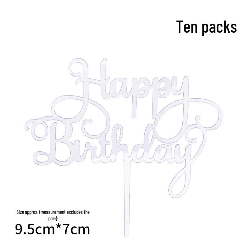 50 Stück Goldene Acryl-Kuchenstecker - Geburtstag, Festival, Muttertagsfeier