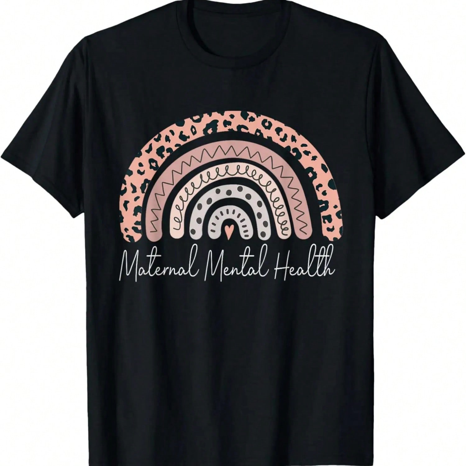 Maternal tal Health Awareness Rainbow Leopard Pattern T-Shirt S разноцветный