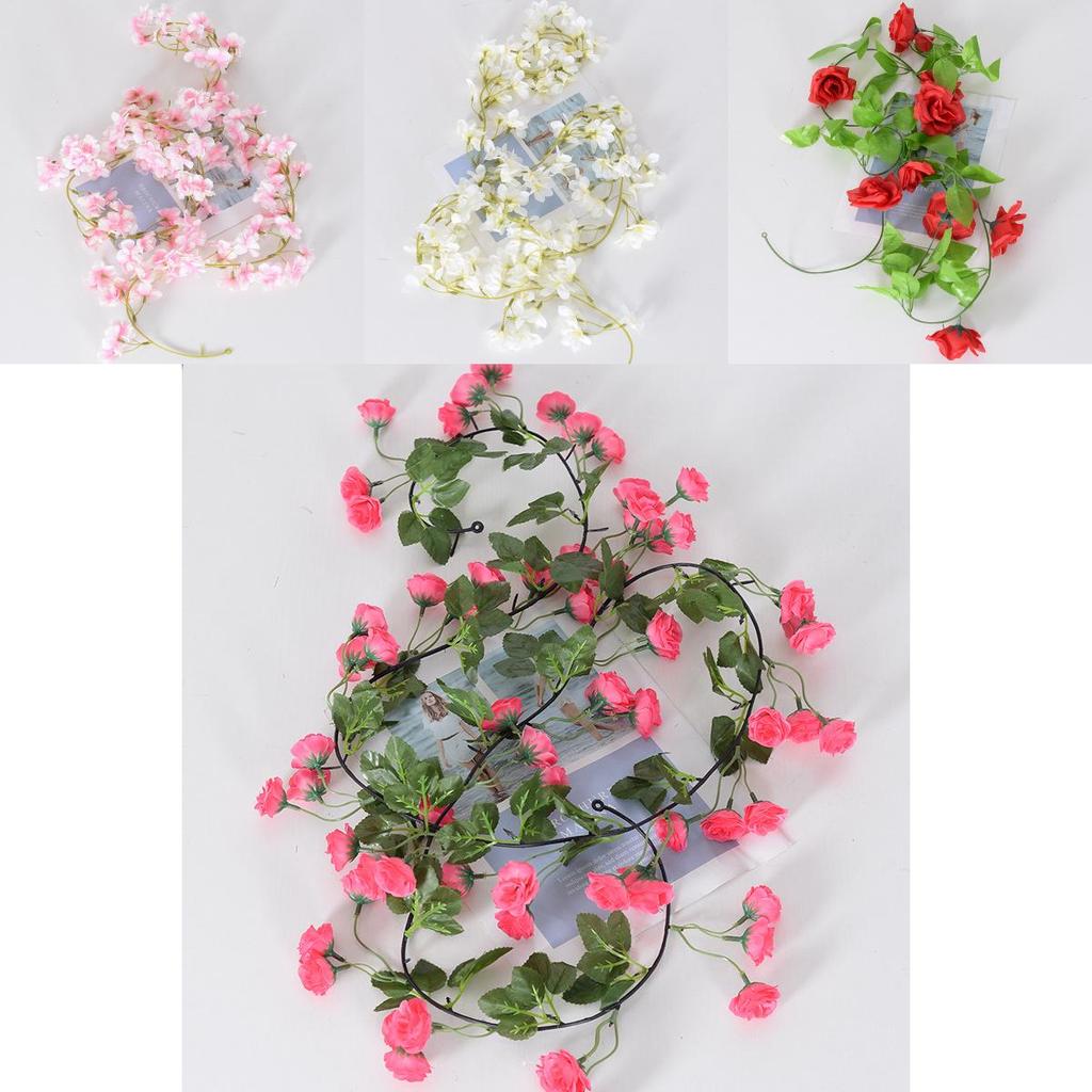 Rose Flower Garland With Silk Flowers For Wedding Decor And Outdoor Events