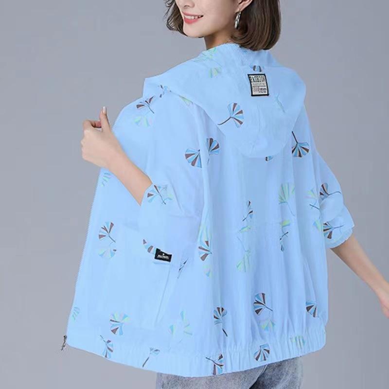 Oversized Women Jacket Spring Summer Thin Coat Women's Zipper Hooded Outwear Casual Loose Female Windbreaker