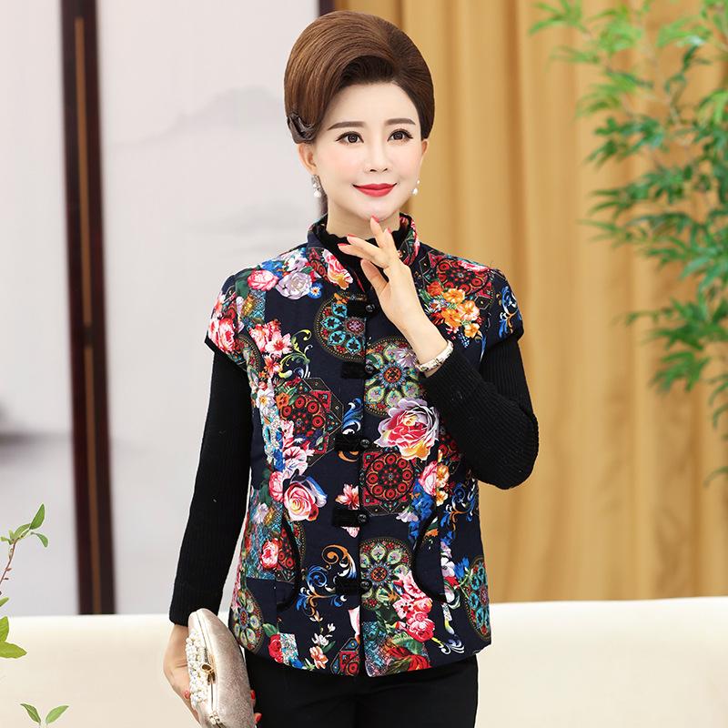 Warm Autumn/Winter Cotton Vest for Women Aged 60-80 - Grandma Style