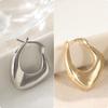 Simple  Silvery and Golden Plated Irregular Hoop Earrings Women Classic Versatile Daily Party Jewelry Accessories Crafts