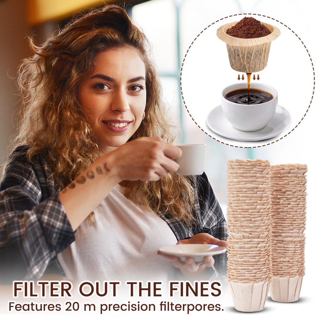 Disposable Coffee Filter Cups for Home Coffee Makers, DIY Coffee Capsule, 100 Count