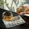 80ml Heat Resistant Glass Cup Household 2pcs Set Simple Hot Tea Cup Tea Bowl Suitable for Entertaining Guests Small Wine Glass