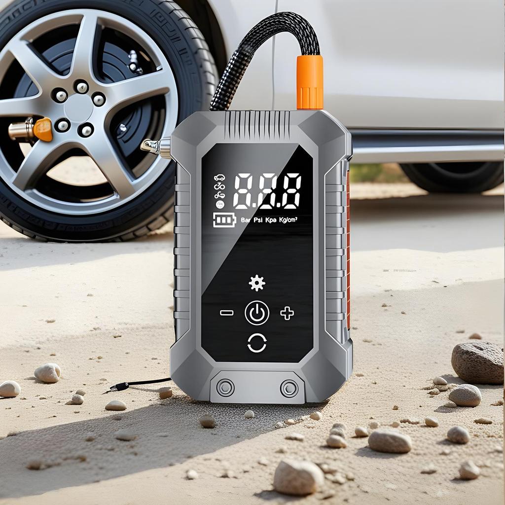 Air Pump For Car Tires With Digital Pressure Gauge & LED Lights Car Tire Inflator Portable Air Compressor For Bike Sedan SUV