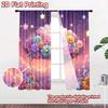 2D flat printing 2pcs Party Curtains Dreamy Cloud Flowers Starry Night Digital Printed Polyester Drapes Festive Curtains for