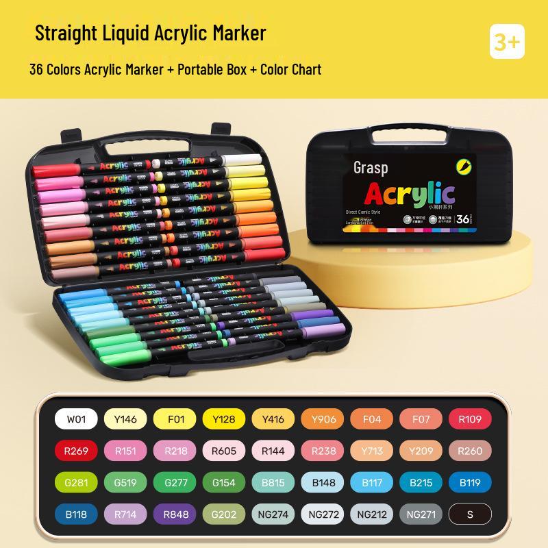 60-Color Soft Tip Liquid Ink Acrylic Marker Set for Primary School Art