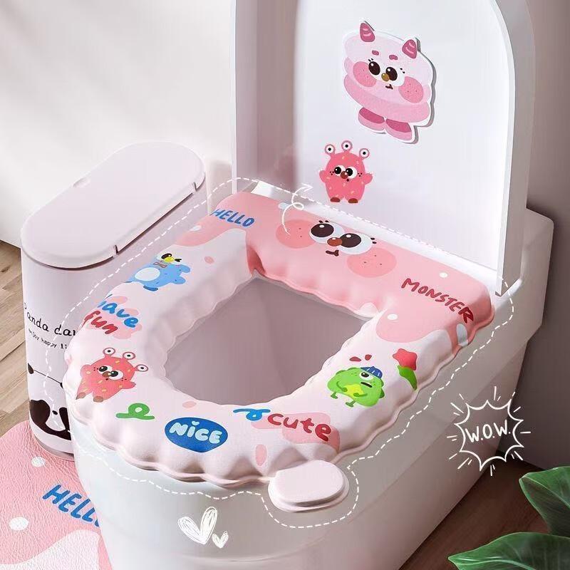 Fumaide Cartoon Waterproof Toilet Seat Cover Set