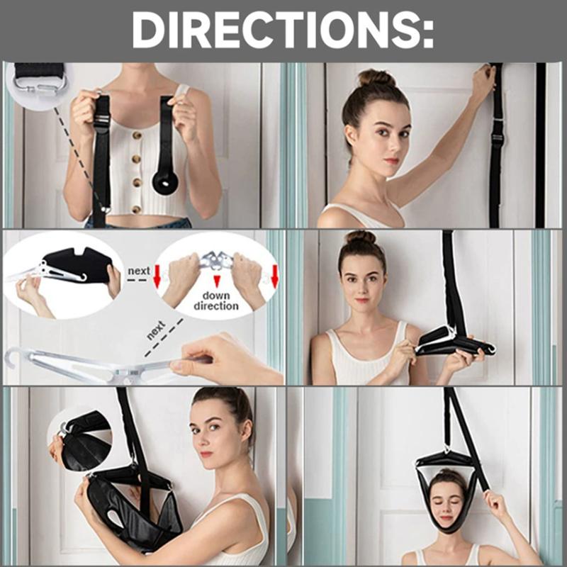Portable Neck Harness Neck Stretcher Belt Door Hanging Cervical Traction Device Chiropractic Tools Pain Relief For Household