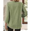 Spring Summer Women's Plus Size Elegant  V-Neck Solid Color Loose Fit Shirt Women's Solid Casual Loose Blouses