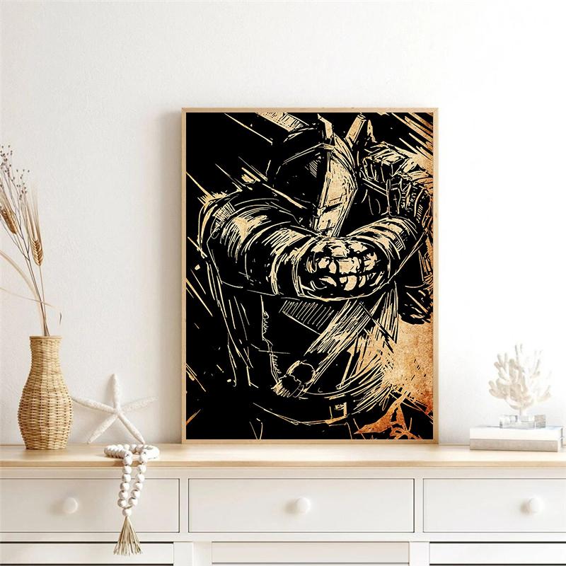 Japanese Silhouette Samurai Art Red Sun Koi Fish Posters Bamboo Modern Prints Canvas Wall Art Pictures Home Living Room Decor