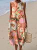 Sleeveless dress new pleated large version loose casual round neck D printing source