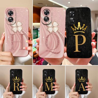 Capa de Celular Moderna com Letras da Sorte Para Oppo A17 A17K A16K A1 A3S AX5 A11K Silicone Líquido Recém-Atualizado Concha de Proteção à Prova de Poeira Para Carcaça Oppo