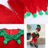 Velvet Boys Girls Christmas Elf Outfit Xmas Party Cosplay Set