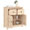 Low Buffet - Solid Wood - 70x35x80 Cm - Brown - Large Storage Space - Ideal for Living Room
