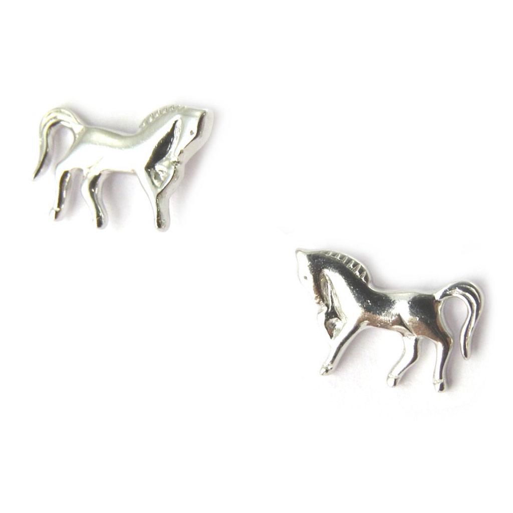 Les Trésors De Lily [M7614] - Silver 'Horses' Earrings (rhodium-plated)