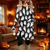 Women's Casual Long Sleeve Printed Round Neck Dress for Everyday Wear