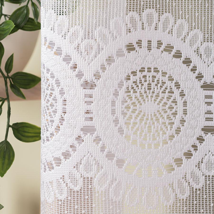 Malwina - Ready-Made Jacquard Curtain With A Cut At The Bottom - 310X160 Cm - White