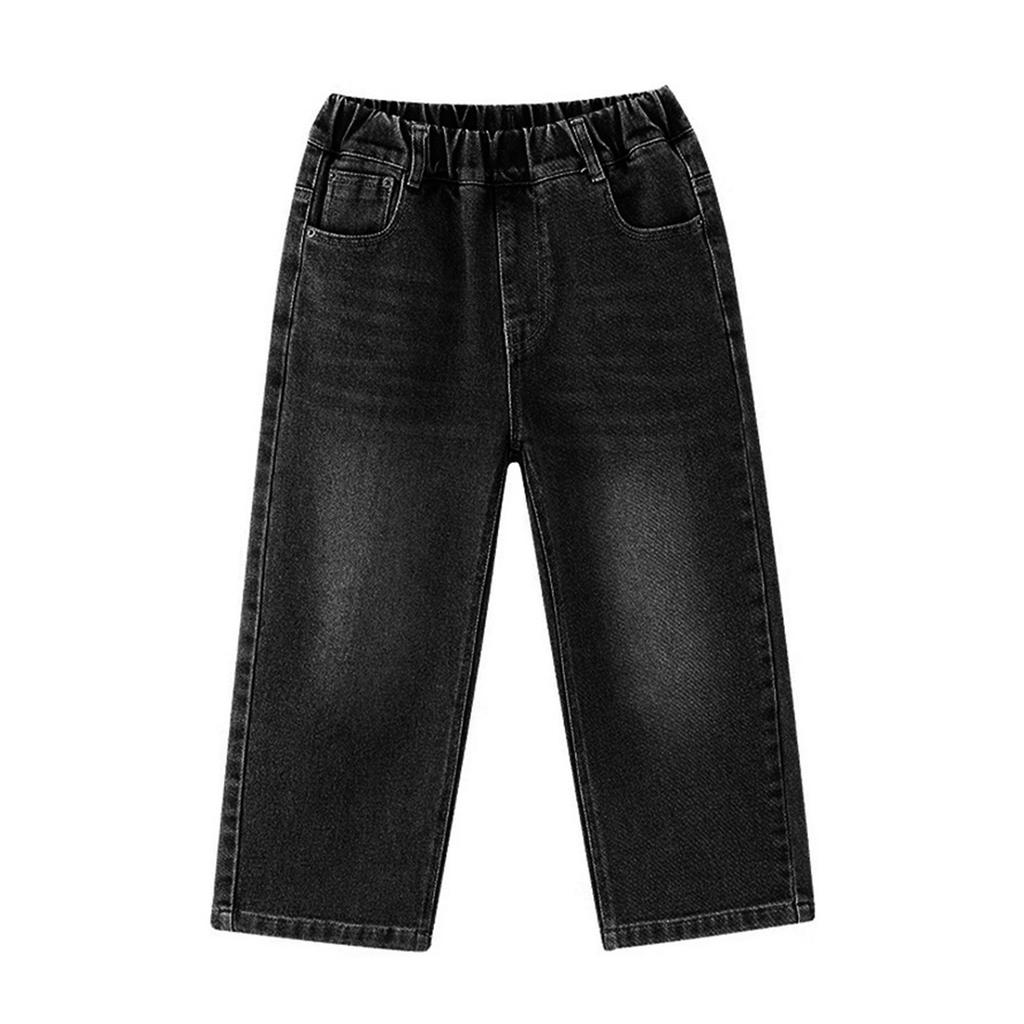 Children's Fashion Elastic Waist Wide Leg Jeans