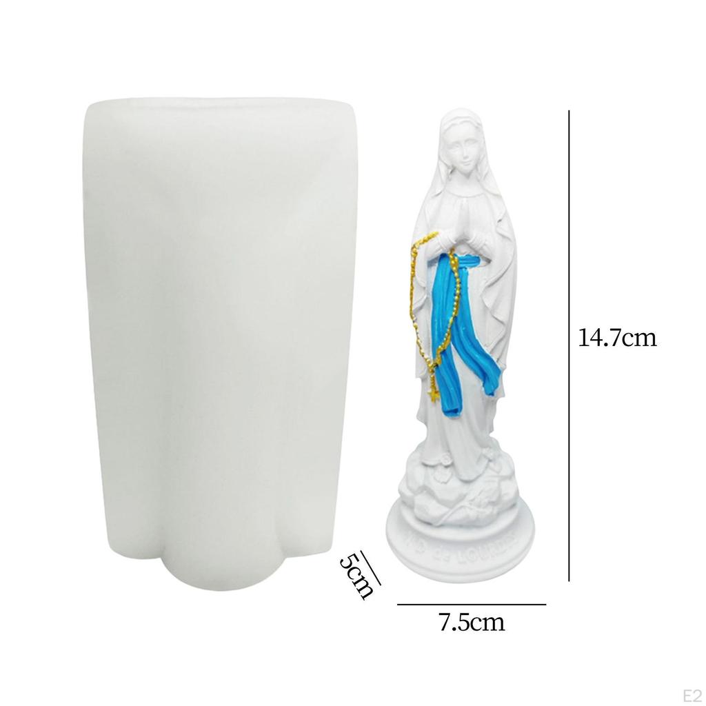 3D Silicone Candle Making Model Virgin Mary DIY Handmade Holy Mother Clay Ornament Decor Epoxy Resin